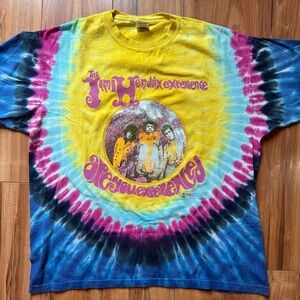 Vintage XXL Tie Dye T Shirt Jimi Hendrix Experience Are You Experienced Zion